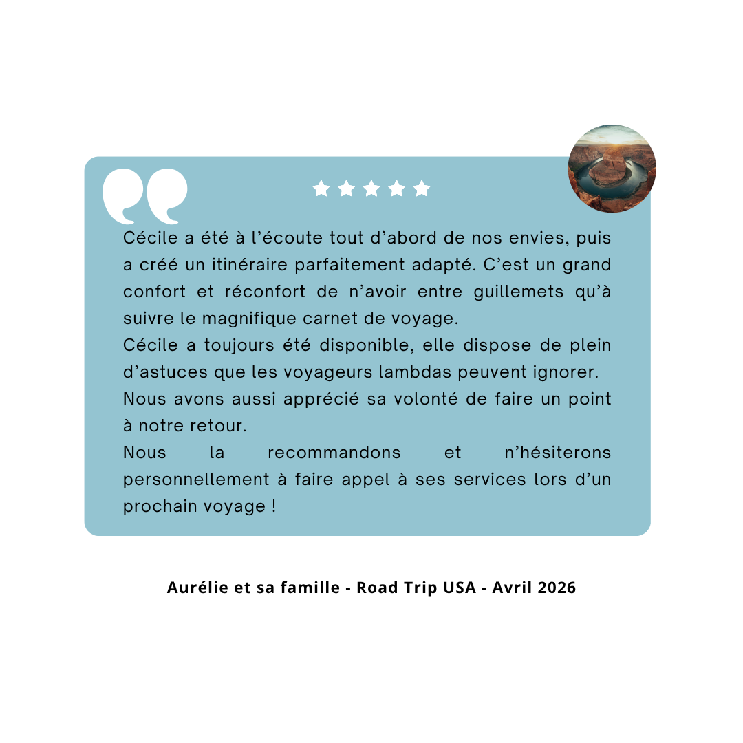 avis client sur voyage ouest américain